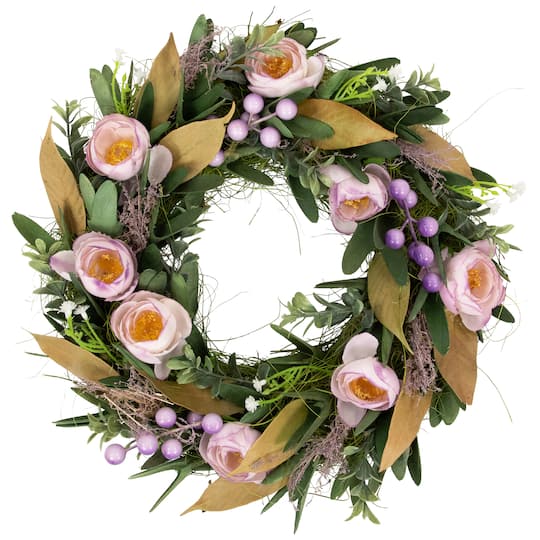 13" Purple Artificial Mixed Floral and Greenery Spring Wreath By Northlight | Michaels®